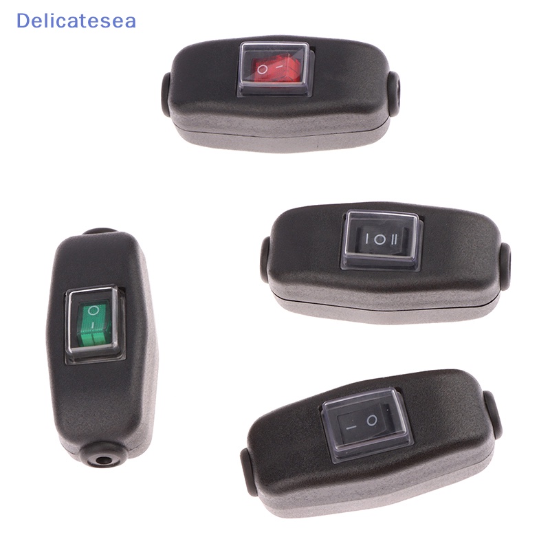 [Delicatesea] นวัตกรรมและใช้งานได้จริงกันน้ําและกันฝุ่น AC250V 10A 2-pin 3-pin เรือสีดําประเภทเปิด/ปิด LED ตัวบ่งชี้สายอินไลน์