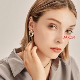 DARON ต่างหูสตั๊ด เรียบง่าย สีเงิน สีทอง เครื่องประดับ สําหรับงานแต่งงาน ปาร์ตี้