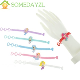 SOMEDAYZL สร้อยข้อมือ รูปนางเงือก สีสันสดใส สําหรับเด็ก