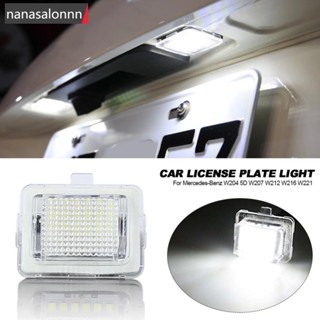 Nanasn| หลอดไฟ Led 18 ดวง 12V สีขาว สําหรับติดป้ายทะเบียนรถยนต์ Mercedes-Benz W204 5D W207 W212 W216 W221 C2F1 1 ชิ้น