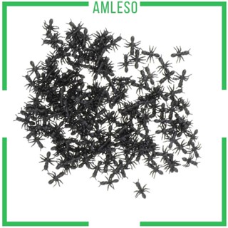 [Amleso] โมเดลมดปลอม สีดํา สําหรับปาร์ตี้ฮาโลวีน 200 ชิ้น