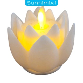 [Sunnimix1] โคมไฟตั้งโต๊ะ LED รูปดอกบัว สําหรับตกแต่งบ้าน กลางแจ้ง