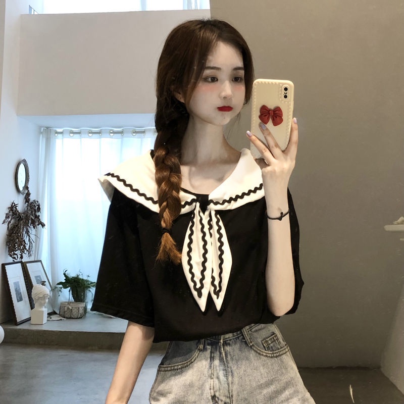 Bee เวอร์ชั่นเกาหลีเสื้อยืดผู้หญิงฤดูร้อนใหม่ด้านบนแขนสั้น ins แนวโน้มแฟชั่นราคาถูกคุณภาพดี S-2XL (จัดส่ง 24 ชั่วโมง)