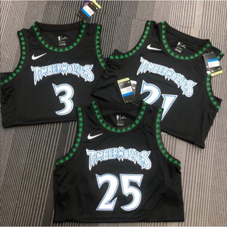 Nba Minnesota Timberwaves N 21 Kevin Garnett No. เสื้อกีฬาบาสเก็ตบอล แขนกุด ลายทีม Derrick Rose 1 Edwards 25 สไตล์เรโทร 581250