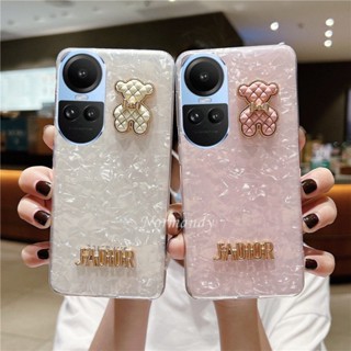 พร้อมส่ง เคสโทรศัพท์มือถือ TPU นิ่ม แบบใส ลายเปลือกหอยทะเล หมี พร้อมแฟลช สําหรับ OPPO Reno10 Pro Pro+ Plus Reno 8T 8 7 Pro A78 5G 4G 2023