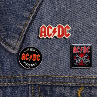 เข็มกลัดโลหะ รูปวงร็อค ACDC เหมาะกับของขวัญ สําหรับตกแต่งเสื้อผ้า กระเป๋าเป้สะพายหลัง