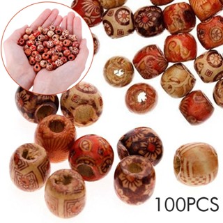 ลูกปัดไม้ ขนาดใหญ่ 10 มม. สําหรับทําเครื่องประดับ งานฝีมือ DIY 100 ชิ้น ☆Whywellvipmall