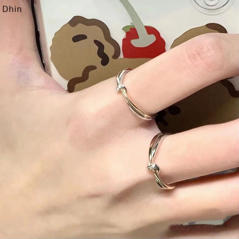 [Dhin] Romantic Couple Rings For Women Men Promise Couple Ring Valene'S Day Gift Niche Design Sense High-end Light Simple Gift COD
