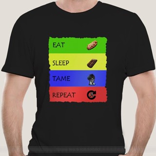 เสื้อยืดแขนสั้น พิมพ์ลาย ARK Survival Evolved ARK EAT SLEEP TAME REPEAT แฟชั่นสําหรับผู้ชาย