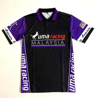 เสื้อเชิ้ตผู้ชาย Uma Racing Print พิมพ์ถ่ายเทความร้อน สไตล์สปอร์ตพรีเมี่ยม