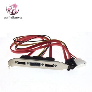 สายเคเบิ้ล PC DIY SATA เป็น ESATA และ 4Pin IDE Molex Power PCI Bracket Slot โปรไฟล์ความสูงเต็มรูปแบบ สําหรับฮาร์ดไดรฟ์ภายนอก