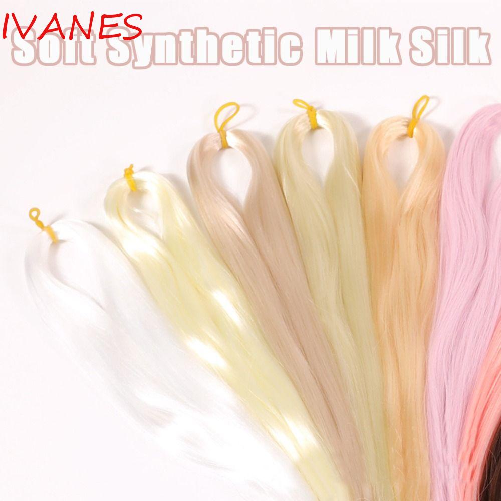 Ivanes Bjd ผมปลอม ผ้าไหม สีดํา 80 ซม. สําหรับตุ๊กตาทุกตัว