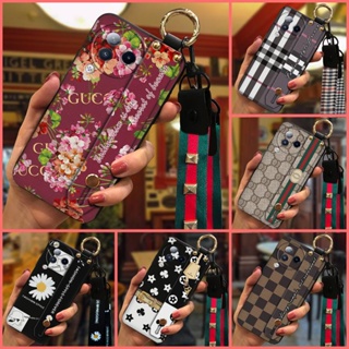 Wrist Strap Fashion Design Phone Case For Xiaomi Civi3 silicone Anti-knock Shockproof classic Durable Wristband Small daisies