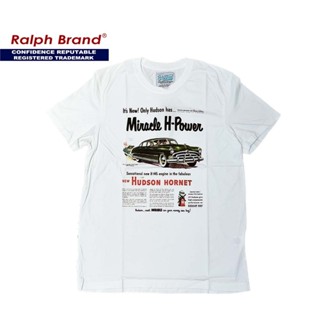 เสื้อยืดแขนสั้นคอกลมRalph Brand Classic เสื้อยืดผู้ชาย ผ้าCotton100% ฟอก ลาย Hudson HornetCotton 100%  [S-5XL]