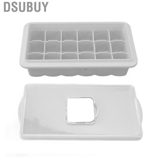 Dsubuy Household Ice Cube Tray Silicone 18 Mold With Lid White