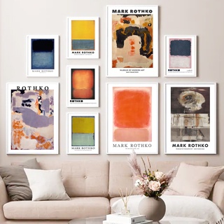 โปสเตอร์ภาพวาดผ้าใบ ลาย Mark Rothko Surrealism Abstract สไตล์นอร์ดิก สําหรับตกแต่งผนังบ้าน ห้องนั่งเล่น