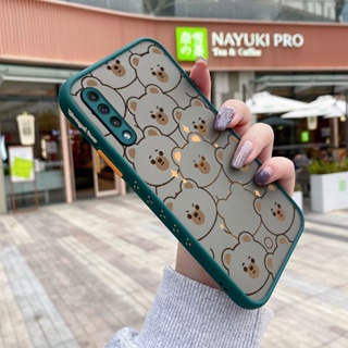 สําหรับ Samsung galaxy A50 A50s A30s เคสการ์ตูนหมีน่ารัก บาง ด้านข้าง สี่เหลี่ยม ขอบ ดีไซน์ใหม่ กันกระแทก ฝ้า ใส เคสโทรศัพท์แข็ง