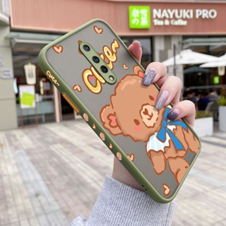 สําหรับ Oneplus 8 Pro 8T 9 Pro เคสแฟชั่น หมี บาง ฝ้า ใส ขอบสี่เหลี่ยม เคสกันกระแทก รูปแบบ ซิลิโคน ป้องกัน เคสนิ่ม