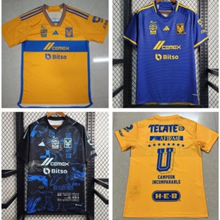 เสื้อกีฬาแขนสั้น ลายทีมชาติฟุตบอล Tigers ชุดเหย้า สีเหลือง สําหรับผู้ใหญ่ ไซซ์ S - 4XL 23-24