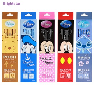 Brightstar ใหม่ ดินสอ ทรงกลม ลายการ์ตูนดิสนีย์ มิกกี้ มินนี่ น่ารัก สําหรับนักเรียน 12 ชิ้น