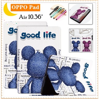 เคสหนัง ฝาพับ กันกระแทก ลายการ์ตูนน่ารัก พร้อมช่องใส่บัตร สําหรับ Oppo Pad Air 10.36 นิ้ว 2022