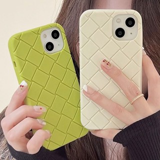 เคสโทรศัพท์มือถือ ซิลิโคนนุ่ม ลายสาน 3D สีแคนดี้ สําหรับ Iphone 11 12 13 14 Pro MAX 7Plus 8Plus XR XS MAX