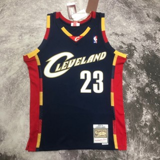 Mn Season 08/09 Cleveland Cavaliers #23 เสื้อกีฬาแขนสั้น ลายทีม Lebron สไตล์วินเทจ เสื้อกั๊กบาสเก็ตบอล สีฟ้า สําหรับผู้ชาย 23 GYYX