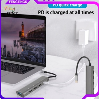 [Ft] 5 in 1 อะแดปเตอร์ฮับ USB Type-C อะลูมิเนียมอัลลอย ความเร็วสูง 5Gbps 30 PD 60W 5 พอร์ต สําหรับ Windows