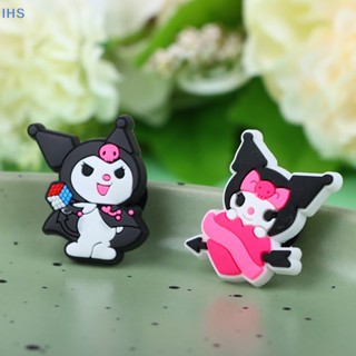 [IHS] 5 ชิ้น อะนิเมะ Kawaii Kuromi หัวเข็มขัดรองเท้า การ์ตูน PVC รองเท้า ตกแต่ง อุปกรณ์เสริม เด็กผู้หญิง ของขวัญวันเกิด