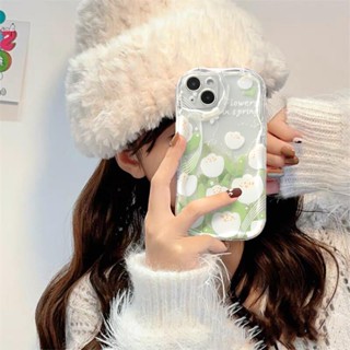 เคสใส แบบนิ่ม ลายดอกทิวลิป สําหรับ IPhone11 12 Pro Max X XR XS Max SE Apple 7 Plus 8 Plus IPhone 13 Pro Max IPhone 14 Pro Max