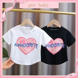 🍓GNR BABY🫐เสื้อยืดแขนสั้น ผ้าเรยอน แบบบาง ขนาดใหญ่ แฟชั่นสไตล์เกาหลี สําหรับเด็กผู้หญิง อายุ 3-12 ปี