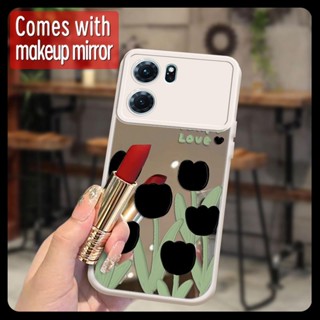 tulip For Girls Phone Case For OPPO K10 5G originality romantic Liquid silicone flower Mirror surface luxurious top grade