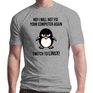 เสื้อยืด พิมพ์ลาย Swith To Linux Angry Tux Penguin ขนาดใหญ่ สําหรับผู้ชาย