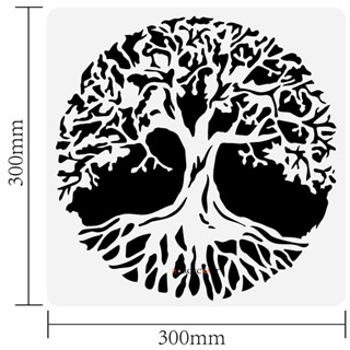 แผ่นแม่แบบฉลุลาย ฉลุลายต้นไม้ ขนาด 30x30 ซม. สําหรับตกแต่งสมุดภาพ อัลบั้มรูป 1 ชิ้น