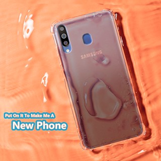 สําหรับ Samsung Galaxy M30 SM-M305F ยืดหยุ่น ยางนุ่ม คริสตัลใส บาง ป้องกัน เจลลี่ พร้อมเสริม กันกระแทก มุม กันชน เคสใส