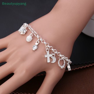 [Beautyupyang] สร้อยข้อมือโซ่ จี้รูปดวงจันทร์ หัวใจ ล็อกไขว้ เครื่องประดับแฟชั่น สําหรับผู้หญิง งานแต่งงาน ปาร์ตี้ ของขวัญ