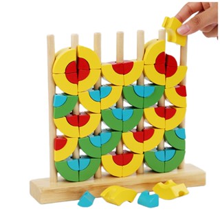 บล็อคตัวต่อ Montessori Stacker สีรุ้ง ของเล่นสําหรับเด็ก