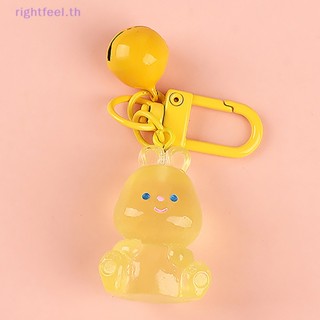 Rightfeel.th จี้พวงกุญแจเรซิ่น รูปกระต่าย เรืองแสง ขนาดเล็ก สีแคนดี้ สําหรับห้อยกระเป๋า