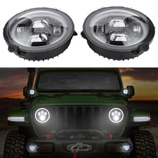 Super Motor คู่ 9in Daytime Running Light LED ไฟหน้า IP68 กันน้ำ Fit สำหรับ Jeep Wrangler JL 2018 2019