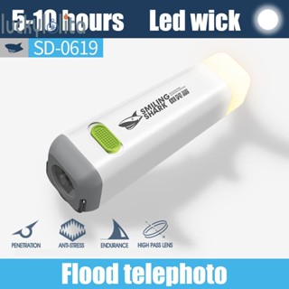 [luckylolita.th] ไฟฉาย LED 1200mAh 300LM กันน้ํา ชาร์จ USB สําหรับเดินป่า สวน [luckylolita.th]