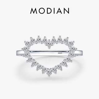 Modian ของแท้ แหวนเงินแท้ 925 ฝังหัวใจ ละเอียดอ่อน เครื่องประดับ สําหรับผู้หญิง ของขวัญวันครบรอบ