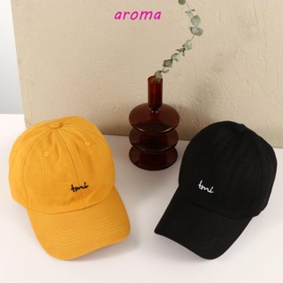 Aroma หมวกเบสบอล ลําลอง พิมพ์ลายตัวอักษร สไตล์เกาหลี ฮิปฮอป สําหรับผู้ชาย และผู้หญิง