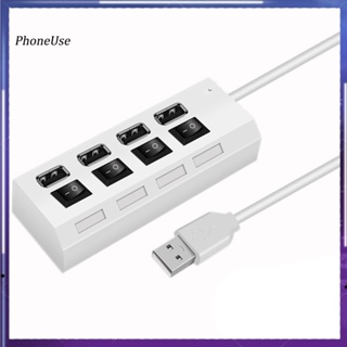 Phoneuse สายเคเบิลแยกสวิตช์เปิด ปิด ความเร็วสูง 4 พอร์ต USB 20 สําหรับคอมพิวเตอร์ แล็ปท็อป