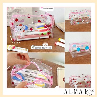 กระเป๋าดินสอ ALMA PVC แบบใส กันน้ํา จุของได้เยอะ คุณภาพสูง ของใช้ในบ้าน