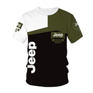 เสื้อยืดแขนสั้นลําลอง คอกลม พิมพ์ลาย Jeep Automobile club 3 มิติ แฟชั่นฤดูร้อน สําหรับผู้ชาย 2023