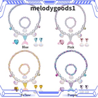 Melodygoods1 สร้อยคอ สร้อยข้อมือ รูปนางเงือก เครื่องประดับแฟชั่น สําหรับงานปาร์ตี้