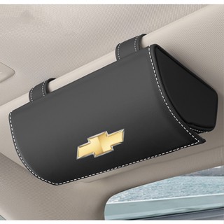 Chevrolet LOGO car glasses sunglasses storage box Malibu Cruze EQUINOX Cavalier Traverse Captiva Suburban Tahoe spark Groove interior modification sun visor business card / card storage folding leather bag