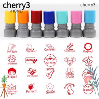 CHERRY3 แสตมป์ตรายาง ลายการ์ตูนภาษาอังกฤษ DIY ของเล่นสําหรับเด็ก