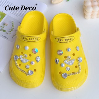 【Cute Deco】xiaoxiangfeng Crystal DiamondCharm กระดุม Crocs / Jibbitz Crocs น่ารัก รองเท้า DIY / วัสดุเรซิ่น Charm สําหรับ DIY