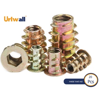 Urlwall น็อตหน้าแปลน โลหะผสมสังกะสี M4 M5 M6 อุปกรณ์เสริม สําหรับซ่อมแซมเฟอร์นิเจอร์ ไม้ 70 50 ชิ้น